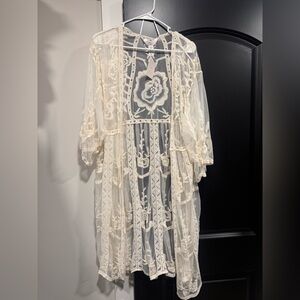 Sheer Embroidered Kimono